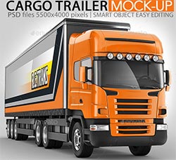 大货车/卡车品牌展示模型：Road train, Trailer Truck mock-up